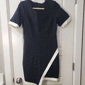 Potter's Pot Black Dress with White Trim Large